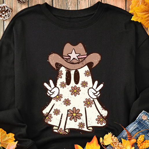 Black Floral Ghost Sweatshirt