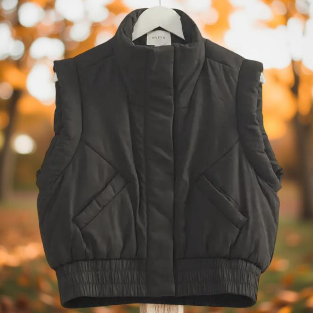 Versatile Puffer Vest — Black